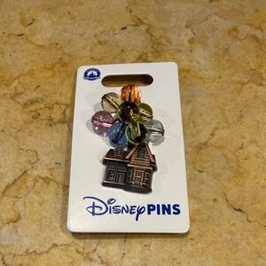 Disney Bronze House Pin with Multicolor Bead Bouquet